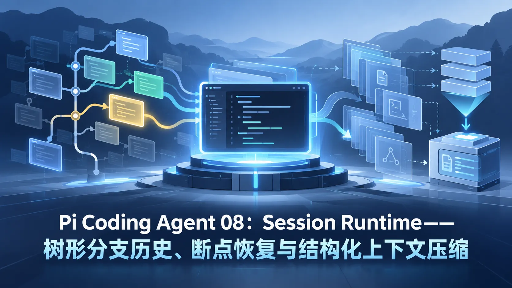Pi Coding Agent 08:Session Runtime——树形分支历史、断点恢复与结构化上下文压缩